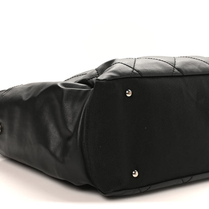 Chanel Coated Canvas Quilted Large Paris Biarritz Tote Black 9 of 10