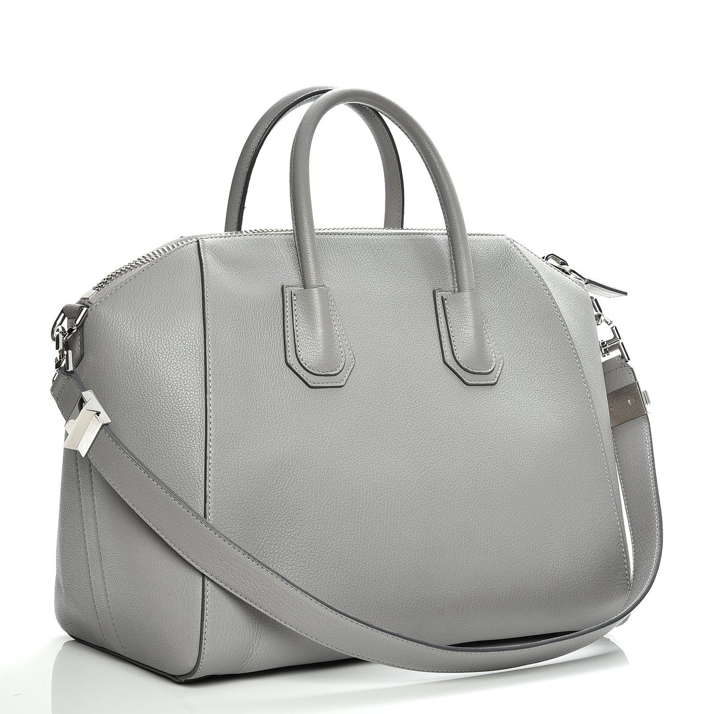 Sugar Goatskin Medium Antigona Pearl Grey