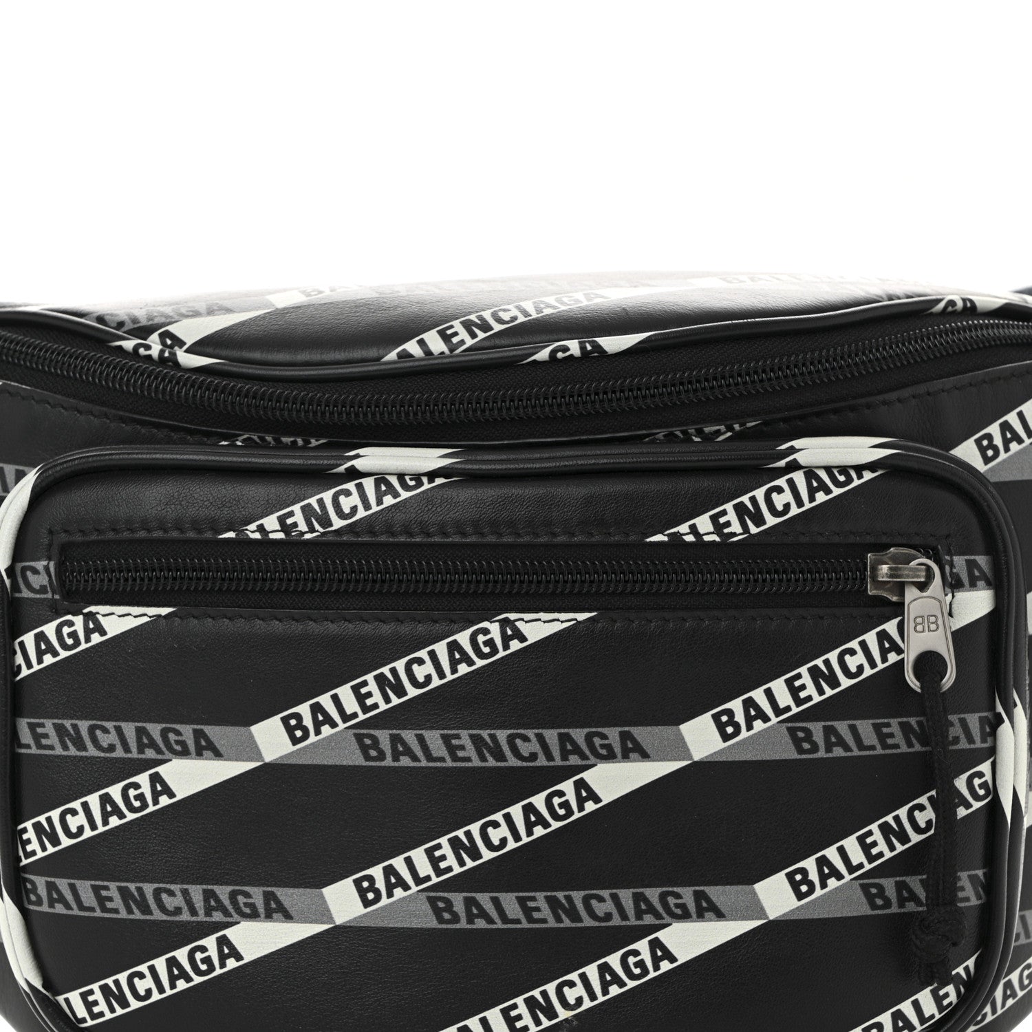 Balenciaga Smooth Calfskin Losange Monogram Explorer Belt Bag Black Grey 8 of 10