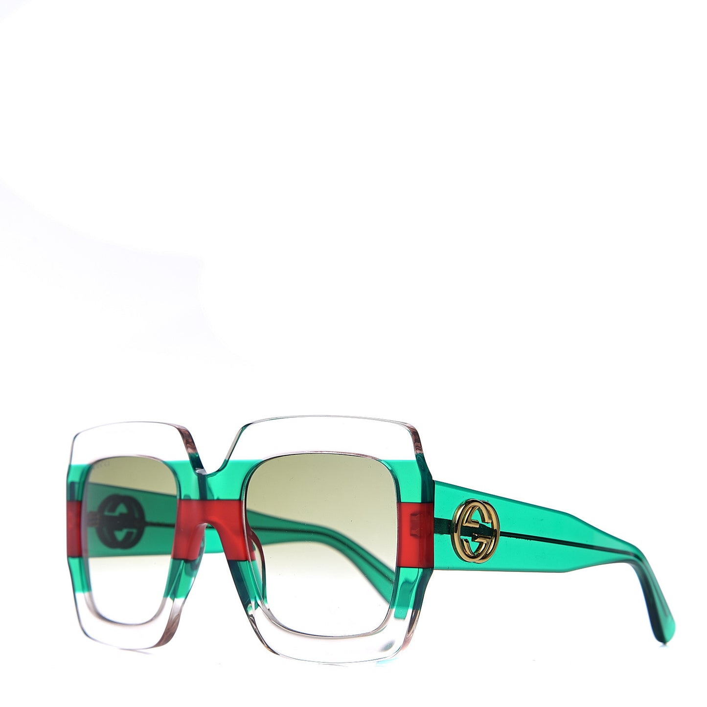 Square Web Frame GG0178S Sunglasses Green Red