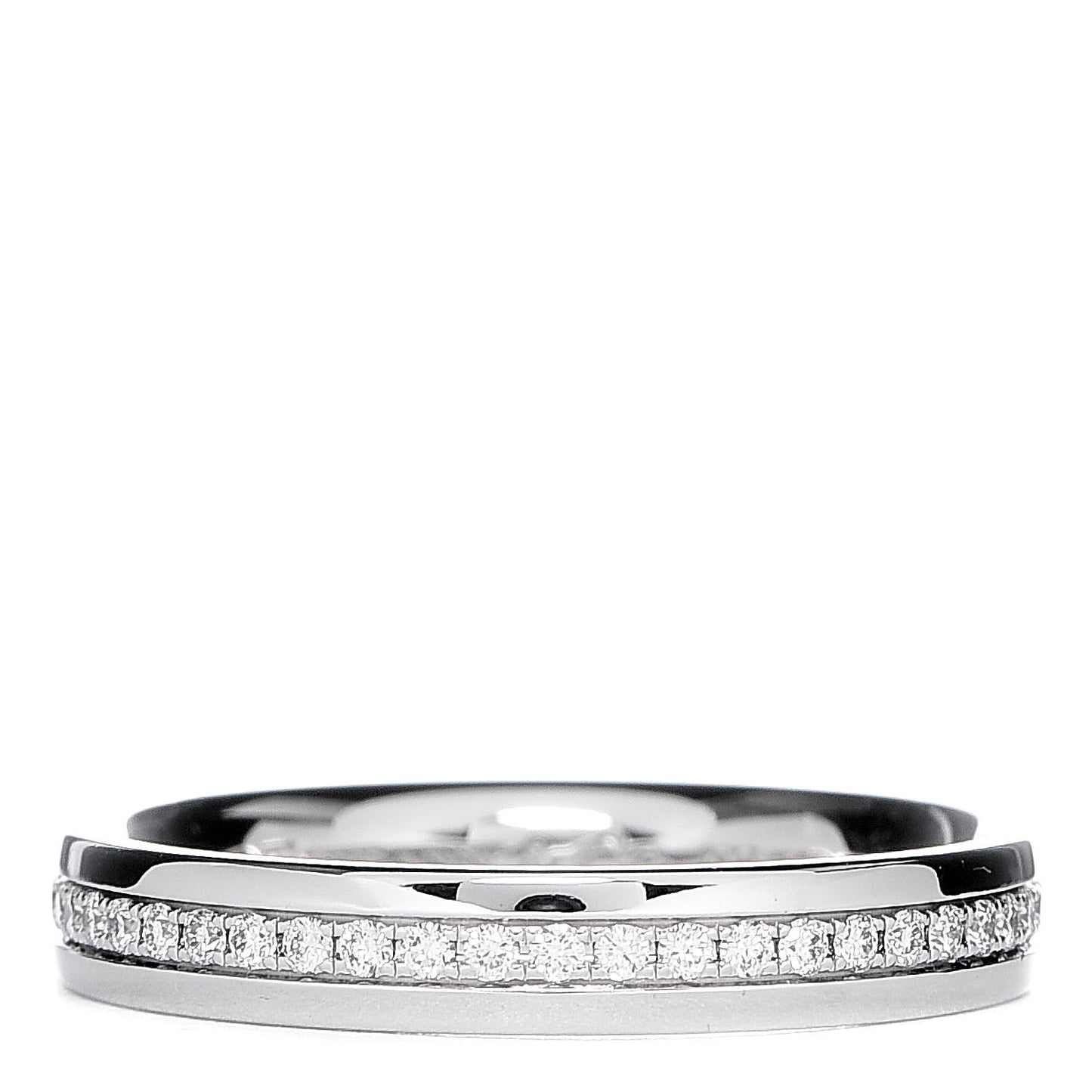 18K White Gold Diamond Metro Wedding Band Ring 49 5