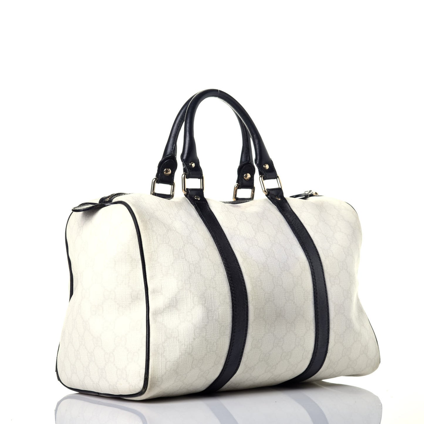 GG Plus Monogram Medium Joy Boston White Black