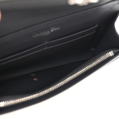 Christian Dior Metallic Patent Micro-Cannage Diorama Wallet on Chain Pouch Silver 5 of 15