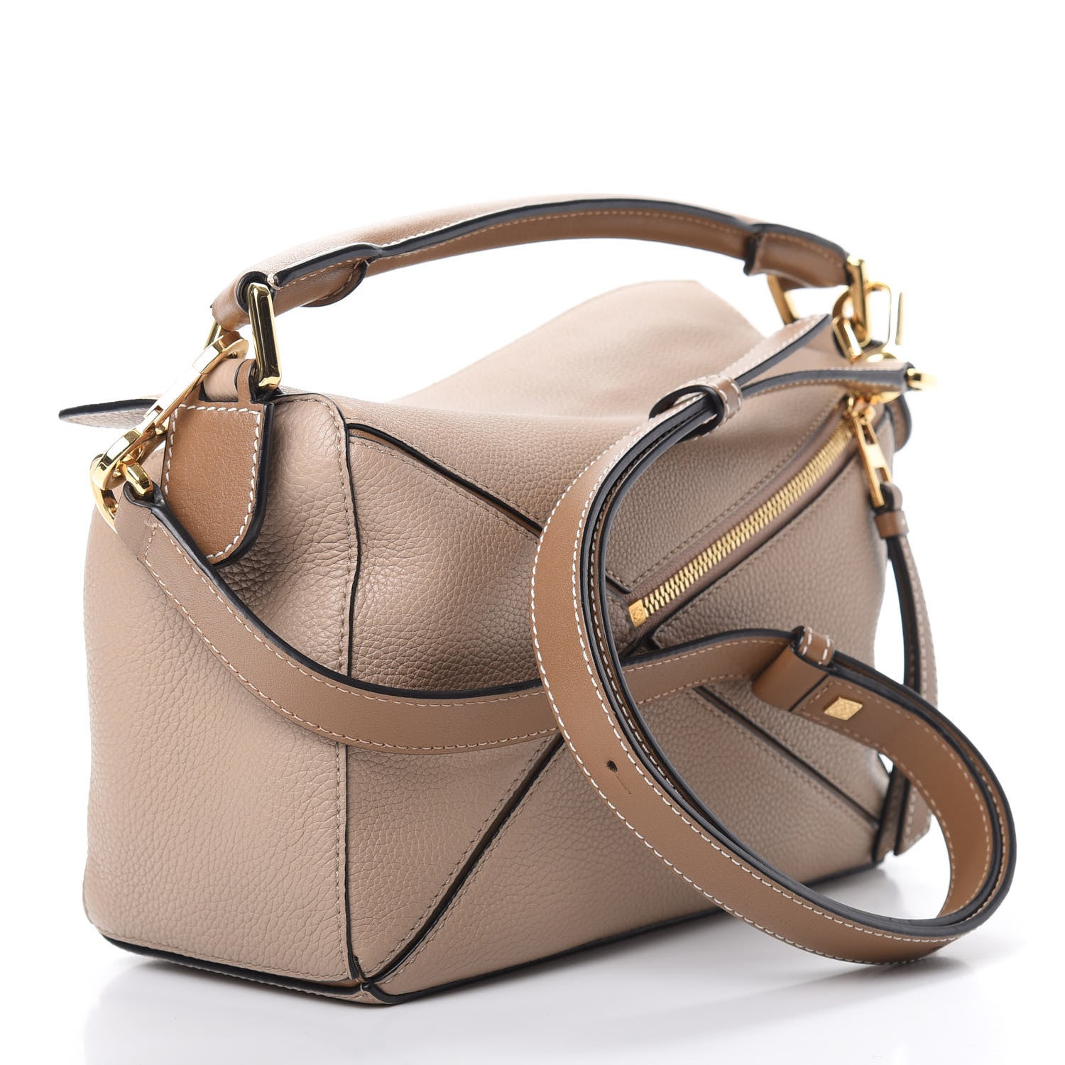 Loewe Grained Calfskin Small Puzzle Bag Sand Mink 3 of 10