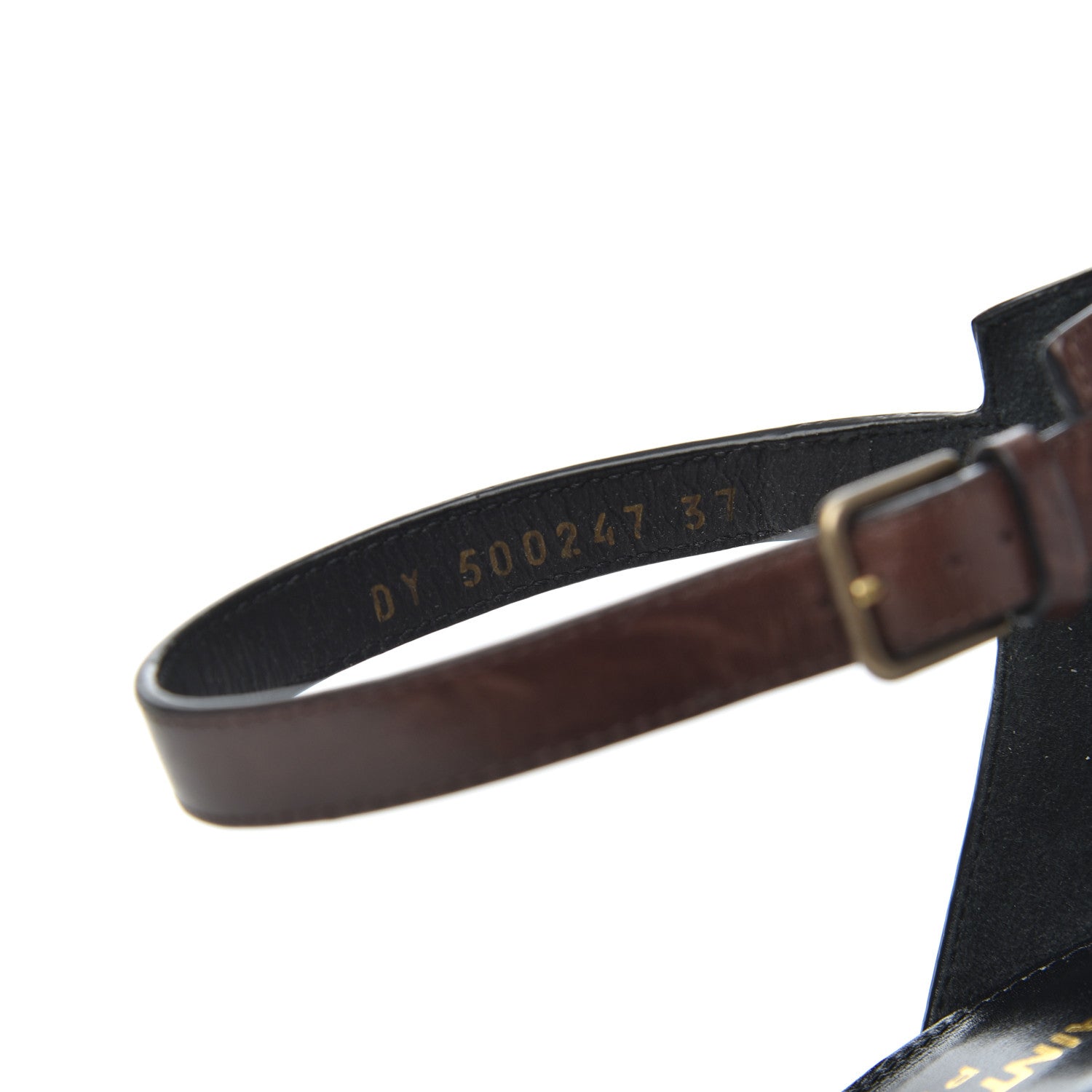 Saint Laurent Calfskin Opyum Sandals 37 Brown 10 of 16
