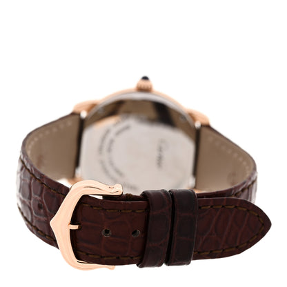 Cartier Stainless Steel 18K Pink Gold Alligator 29mm Ronde Solo Quartz Watch Brown 3 of 5