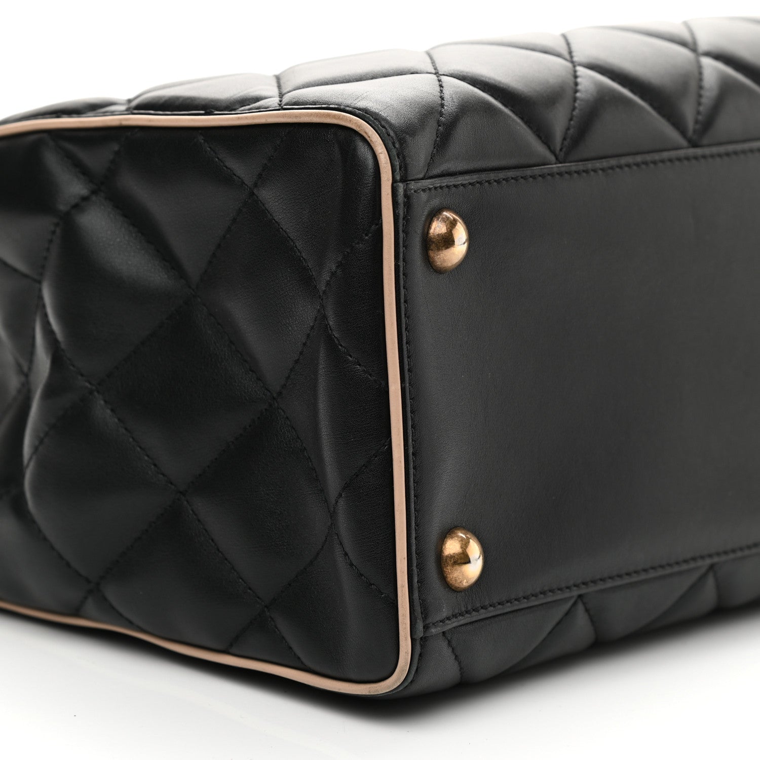 Chanel Lambskin Quilted Small Portobello Tote Black Beige 8 of 12