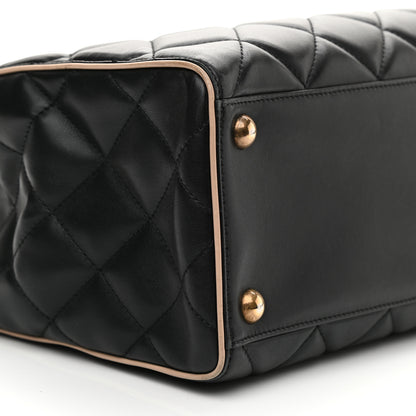 Chanel Lambskin Quilted Small Portobello Tote Black Beige 8 of 12