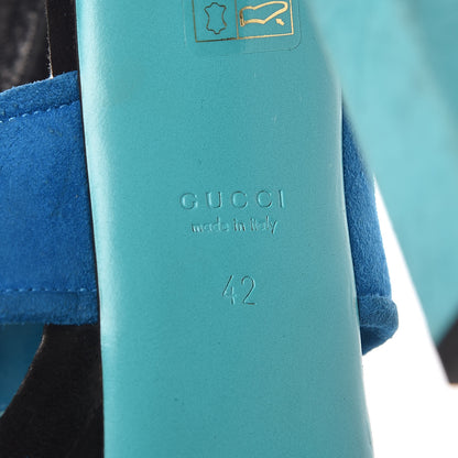 Gucci Suede Tri-color Platform Sandals 42 Turquoise 9 of 15