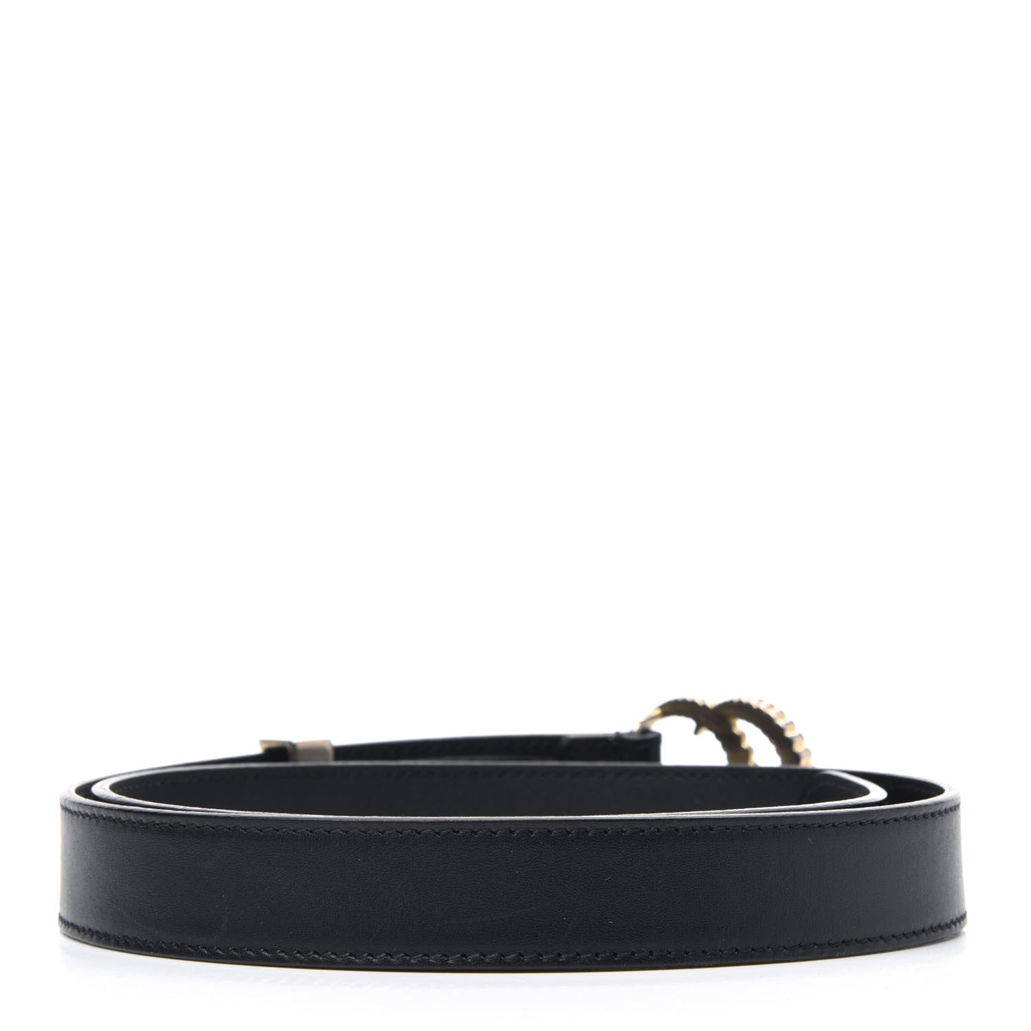 Gucci Moon Calfskin Torchon Double G 25mm Belt 75 30 Black 2 of 10