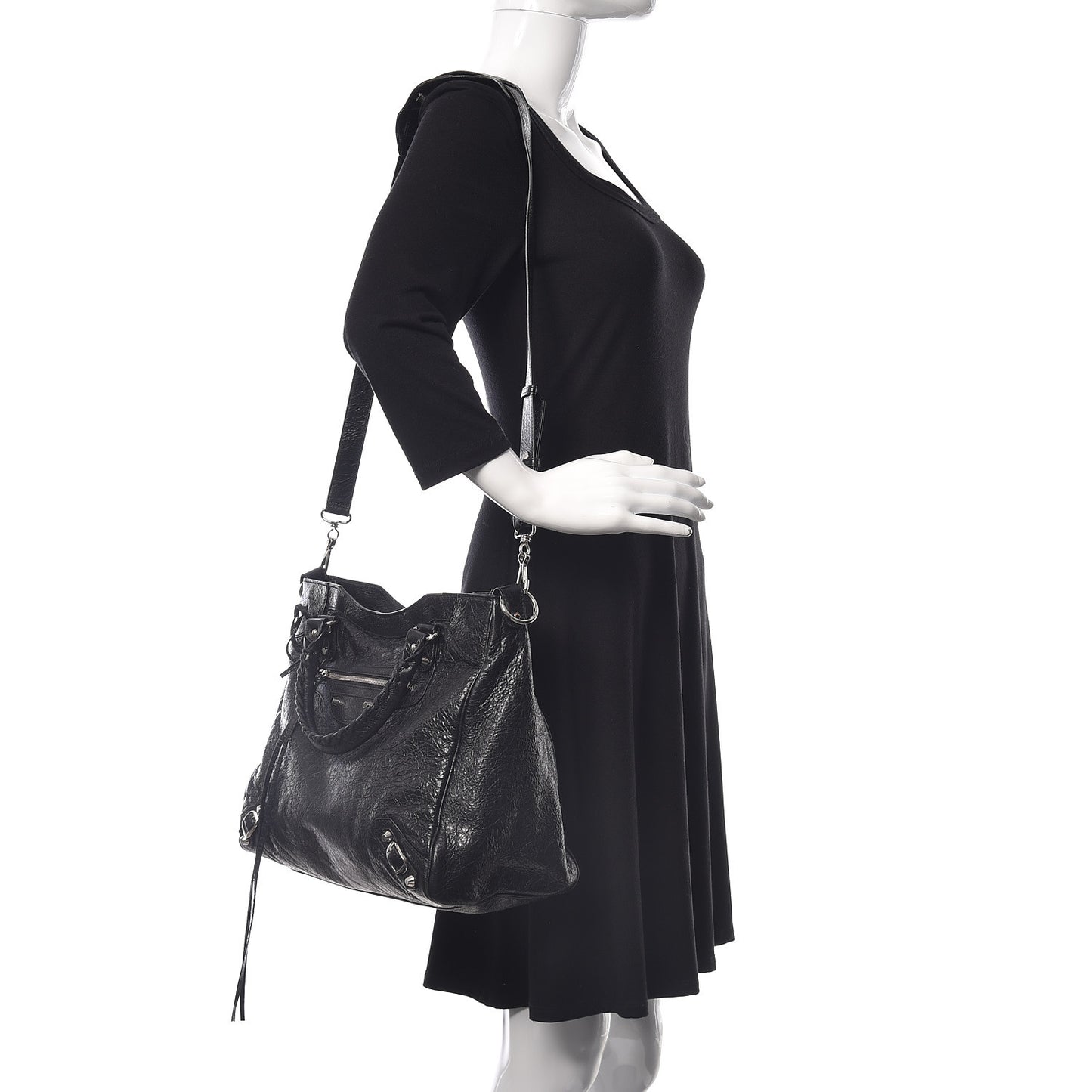 Agneau Classic Silver Hardware Velo Black
