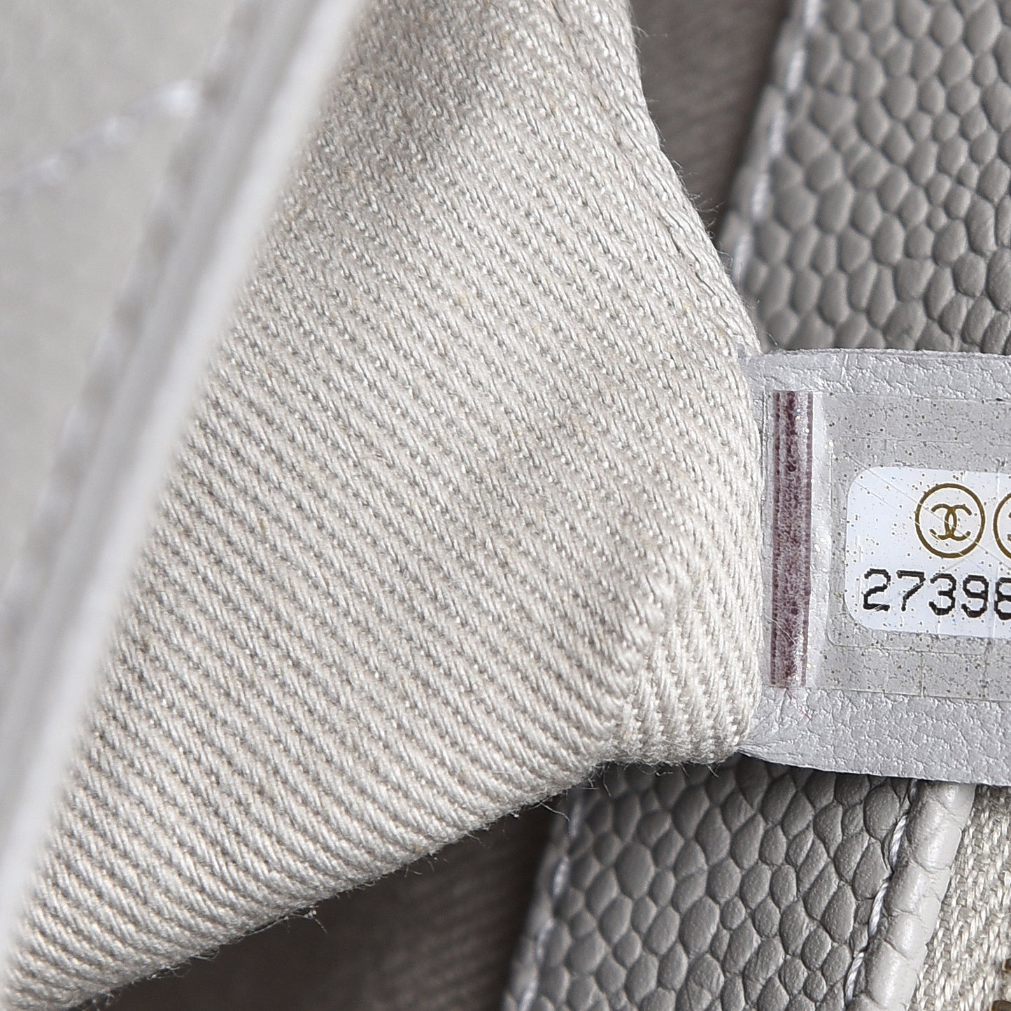 Grained Calfskin Stitched Flap Grey