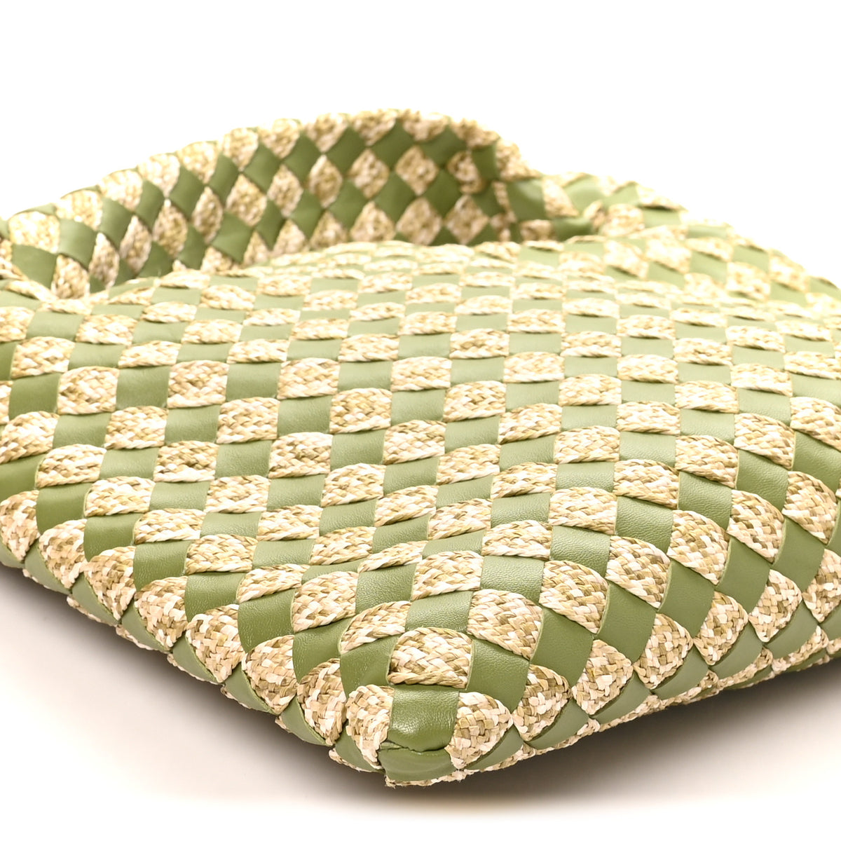 Nappa Raffia Intrecciato Small Hop Green Natural