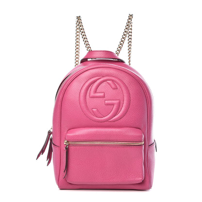Gucci Pebbled Calfskin Soho Chain Backpack New Rosette 1 of 9