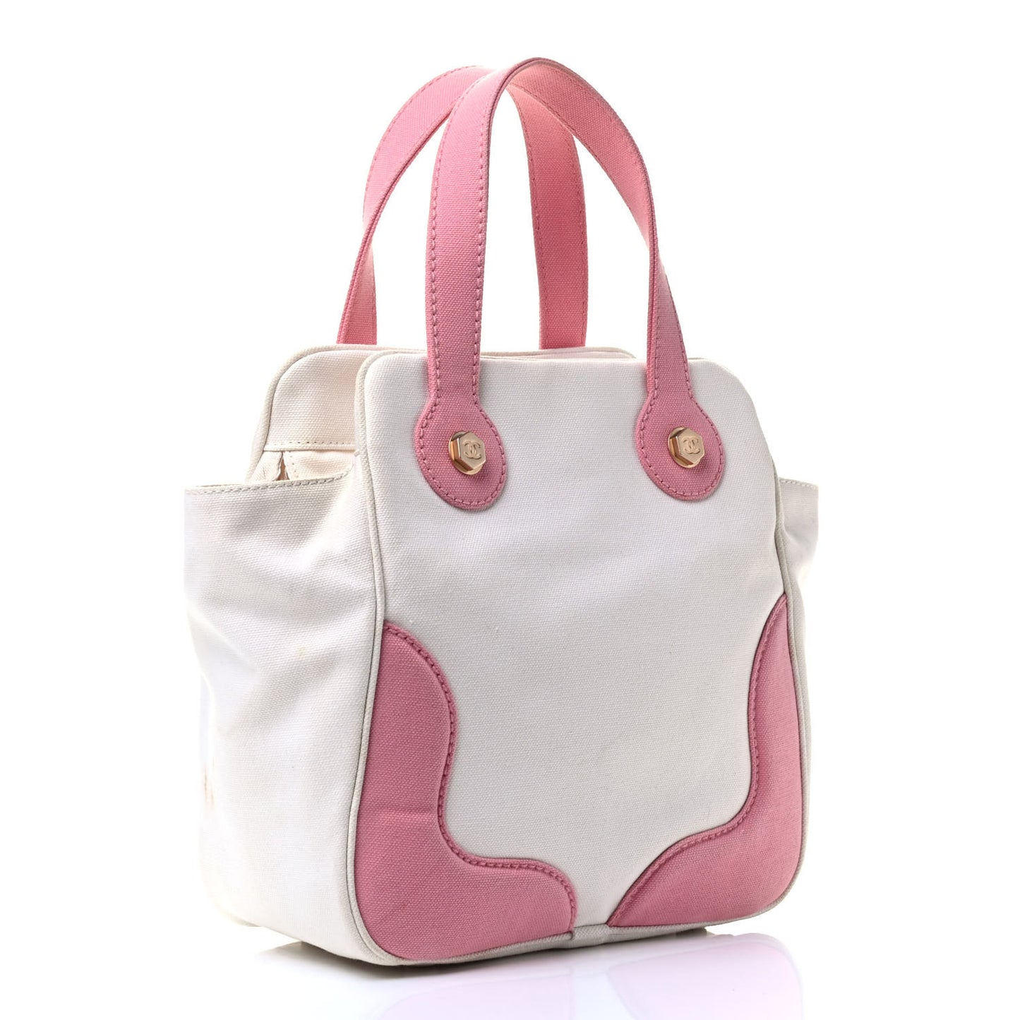 Canvas CC Handbag Pink White