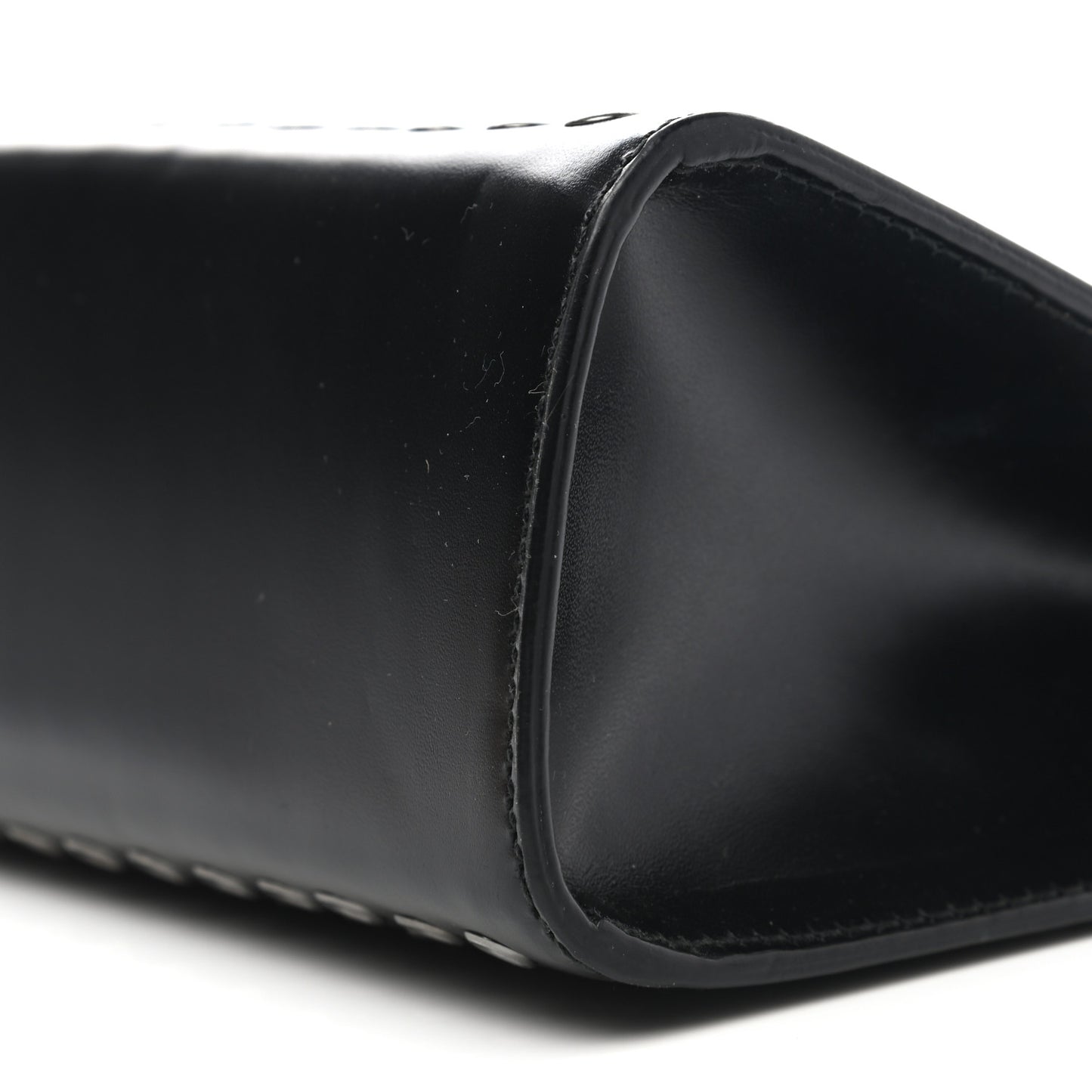 Calfskin Grommet Studded Clutch Black