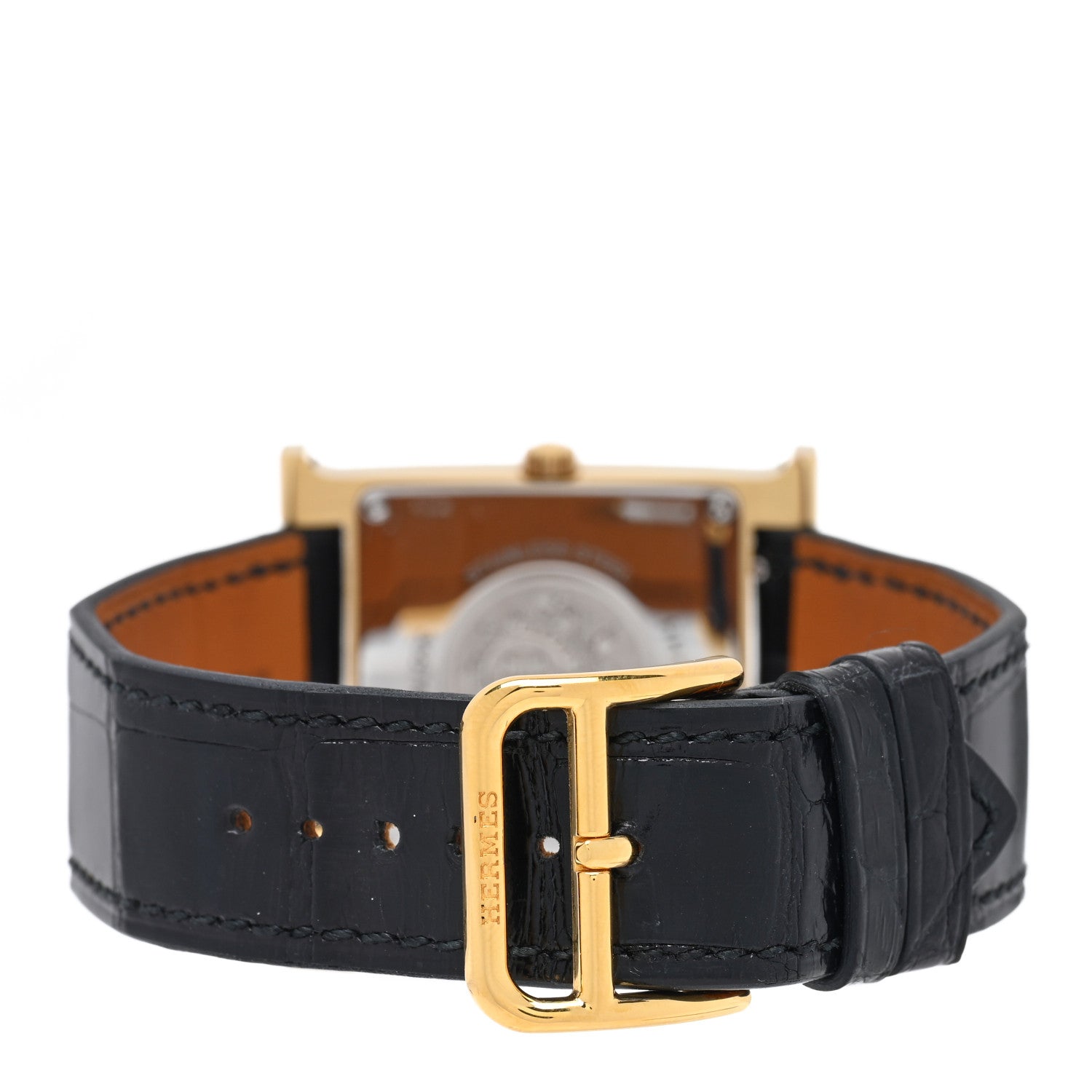 Hermes Stainless Steel Alligator 26mm Heure H Hour Quartz Watch Noir 3 of 5