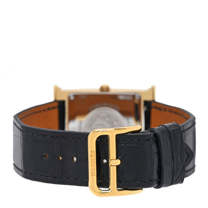 Hermes Stainless Steel Alligator 26mm Heure H Hour Quartz Watch Noir 3 of 5