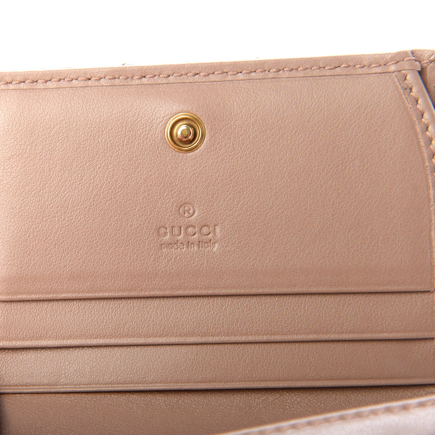 Gucci Calfskin Matelasse GG Marmont Card Case Wallet Porcelain Rose 5 of 7