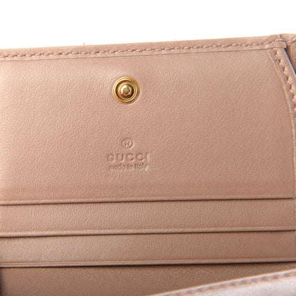 Gucci Calfskin Matelasse GG Marmont Card Case Wallet Porcelain Rose 5 of 7