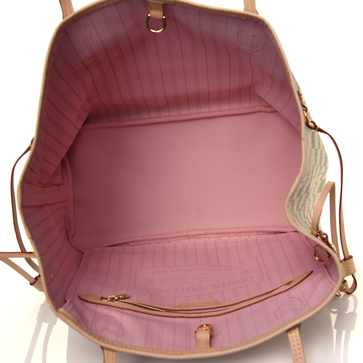 Louis Vuitton Damier Azur Neo Neverfull MM Rose Ballerine 4 of 5