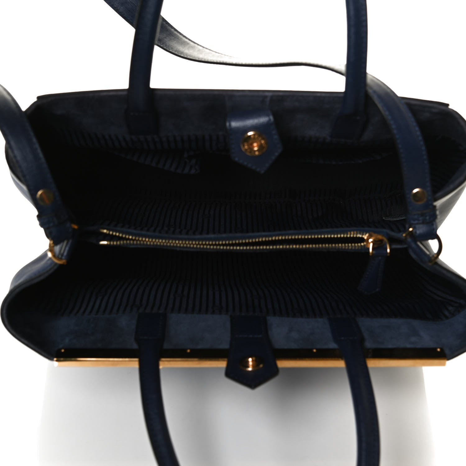 Fendi Vitello Elite Regular 2Jours Tote Blue 5 of 15