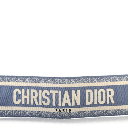 Christian Dior Canvas Embroidered Shoulder Strap Light Blue 3 of 7