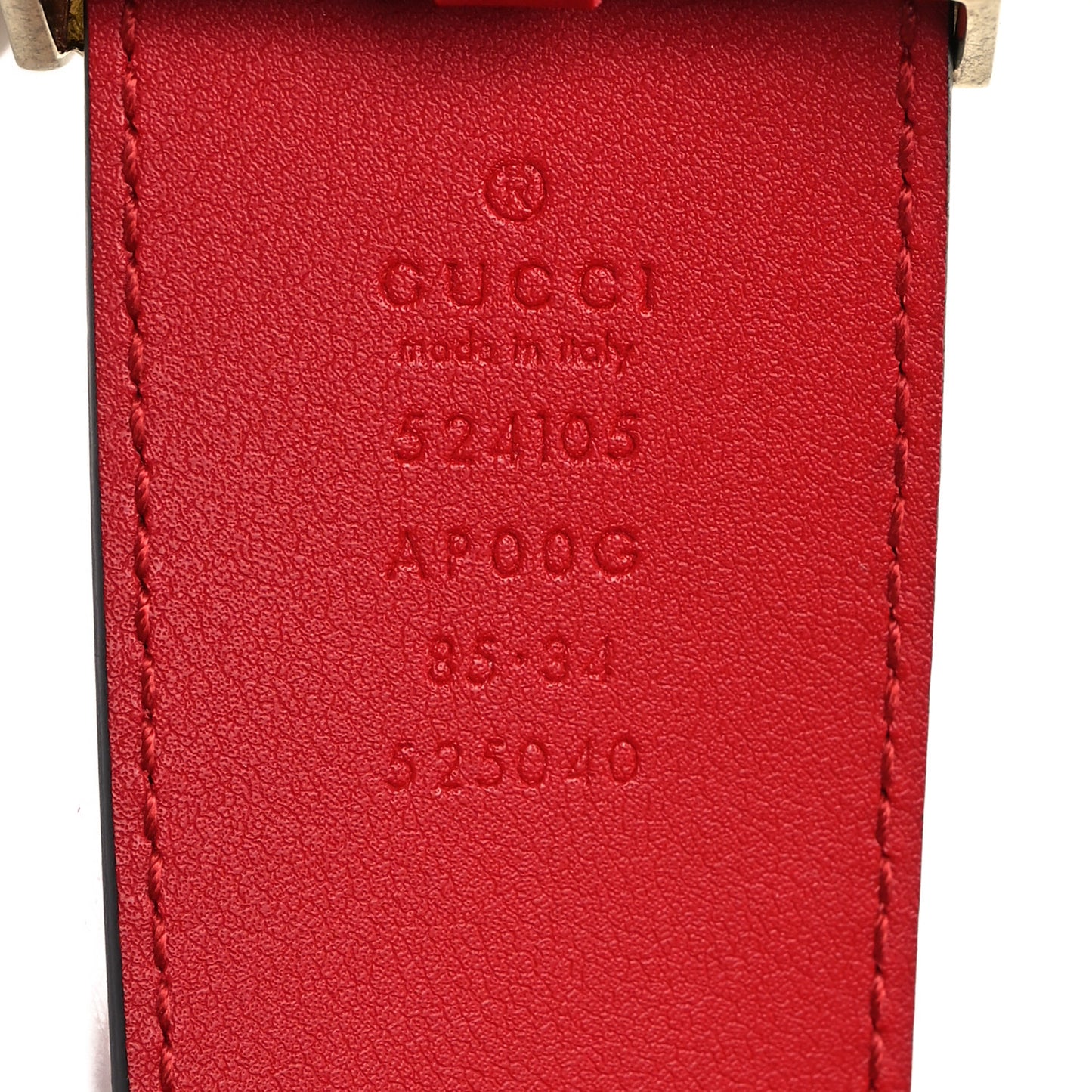 Moon Calfskin Torchon Double G 40mm Belt 85 34 Hibiscus Red