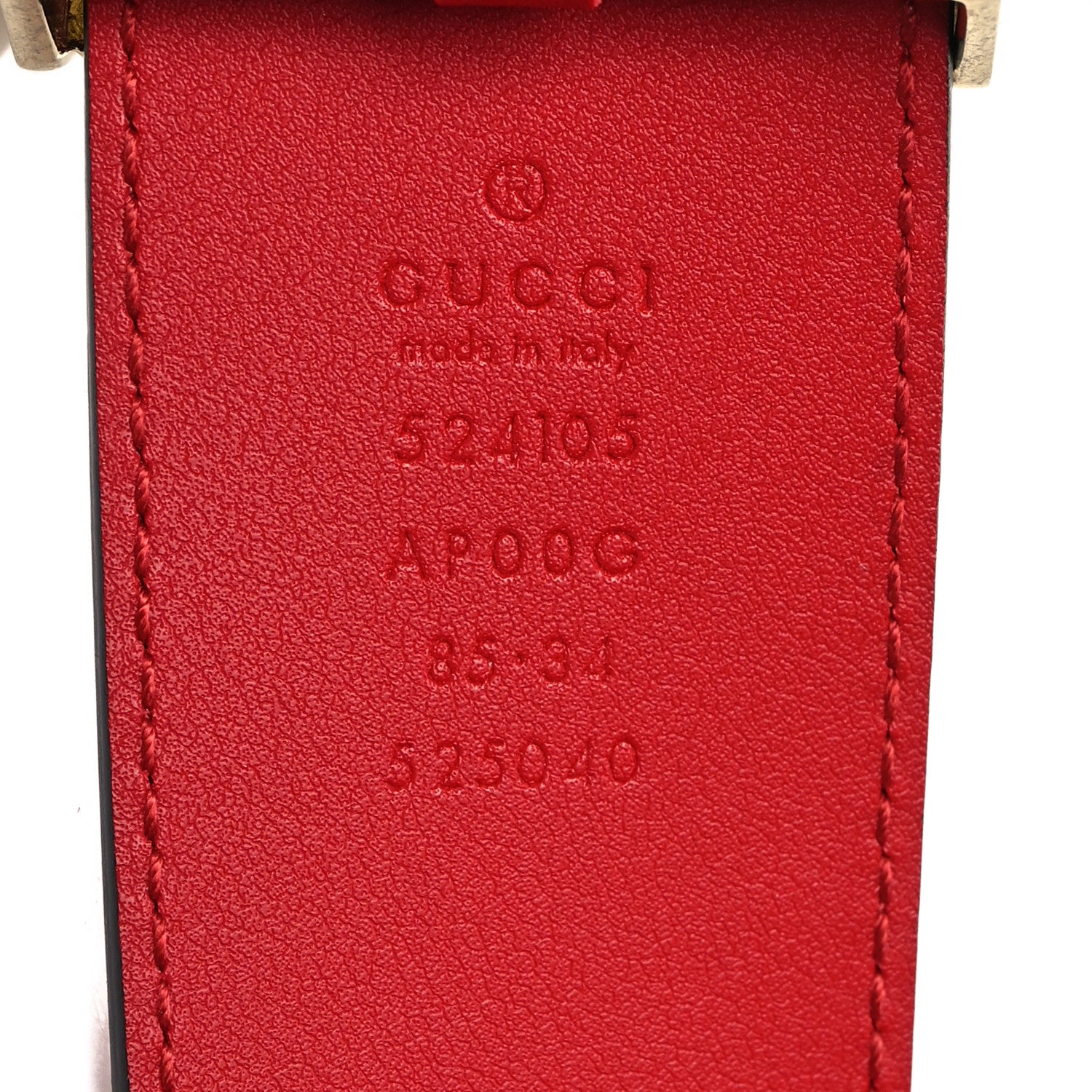 Gucci Moon Calfskin Torchon Double G 40mm Belt 85 34 Hibiscus Red 3 of 5