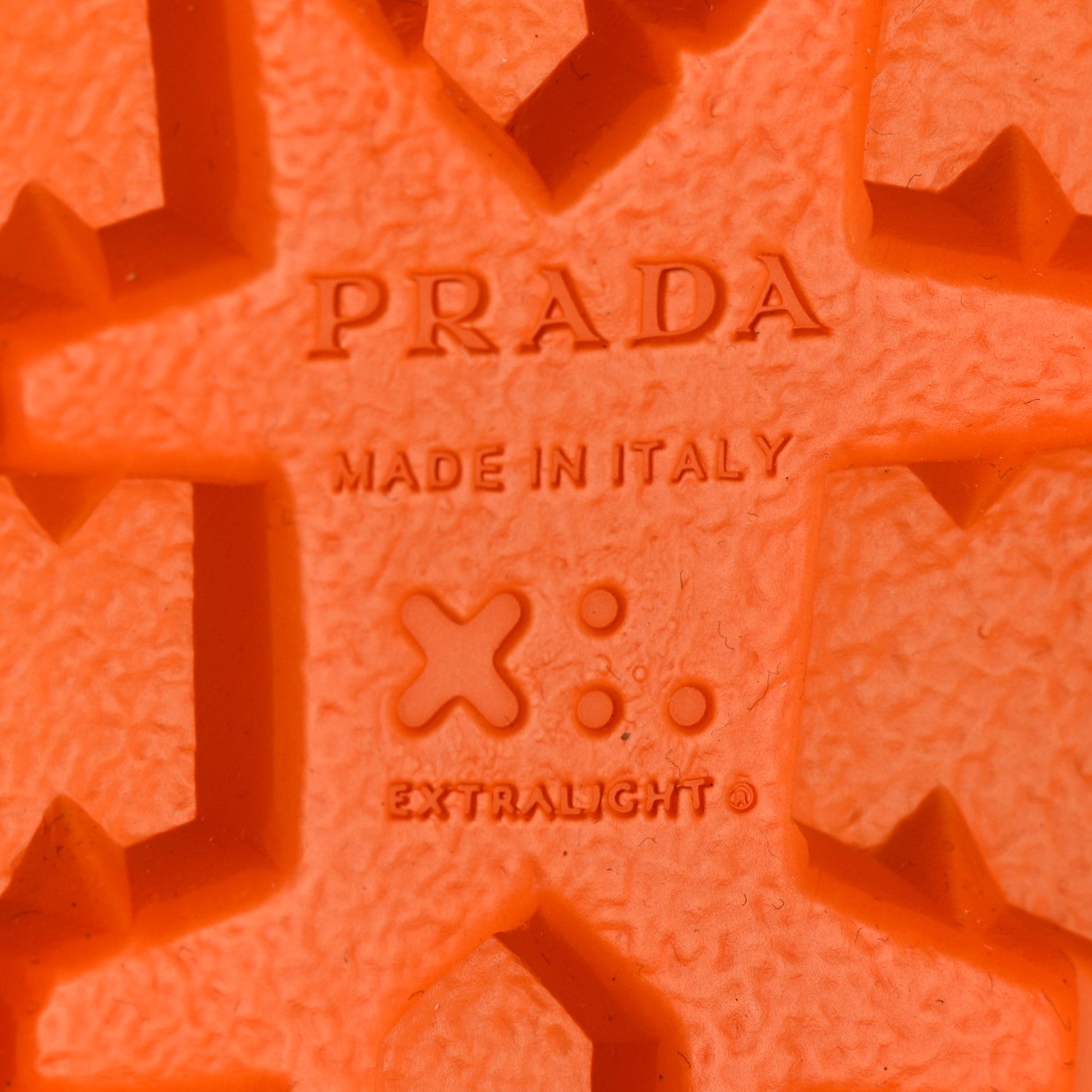 Prada EVA Rubber Triangle Logo Embossed Womens Lug Sole 20mm Slide Sandals 38 Papaya 7 of 8