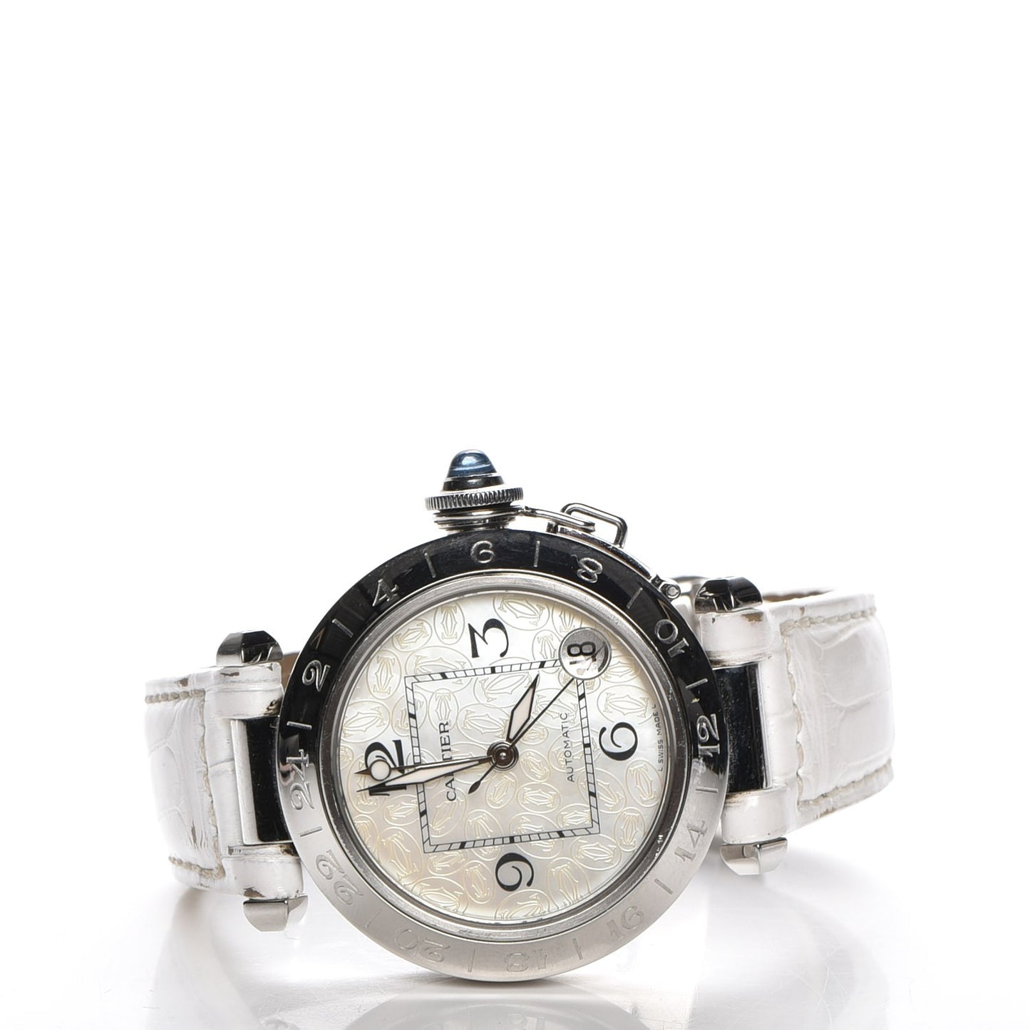 Stainless Steel Alligator Mother of Pearl 35mm Pasha C Automatic Watch