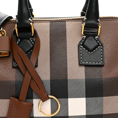 Burberry E-canvas Check Mini Bowling Bag Dark Birch Brown 7 of 9