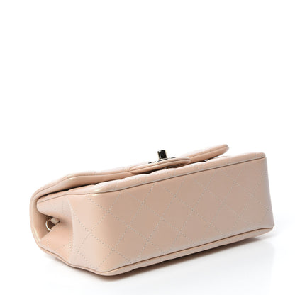 Chanel Iridescent Calfskin Quilted Mini Rectangular Flap Beige 4 of 10