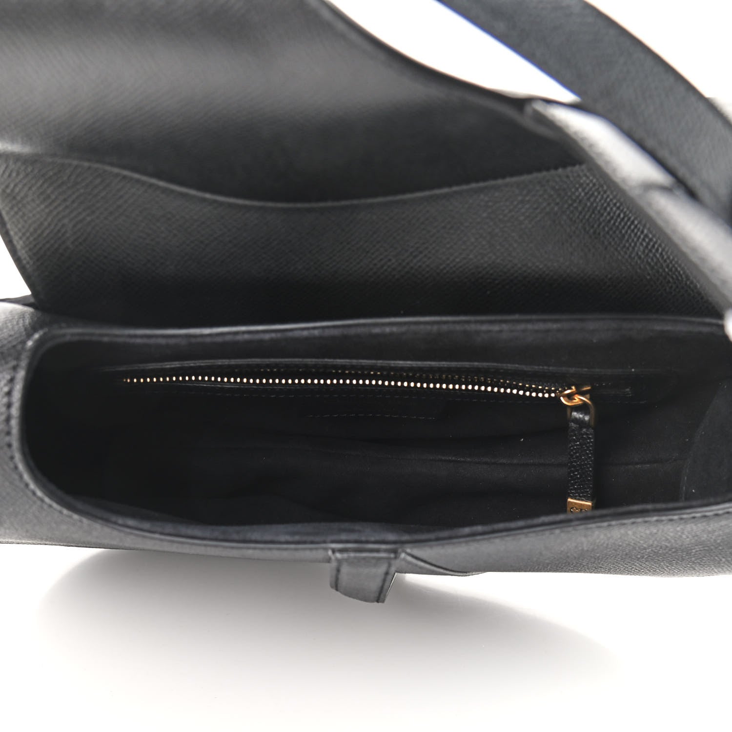 Christian Dior Grained Calfskin Saddle Bag Black 5 of 9