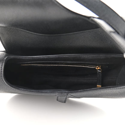 Christian Dior Grained Calfskin Saddle Bag Black 5 of 9