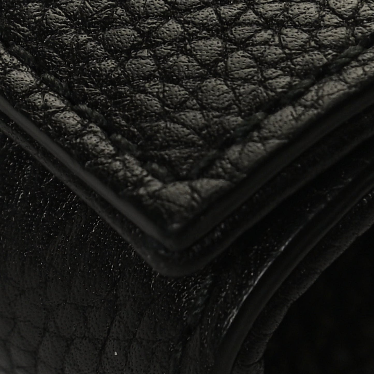 Pebbled Calfskin Medium Soho Clutch Black