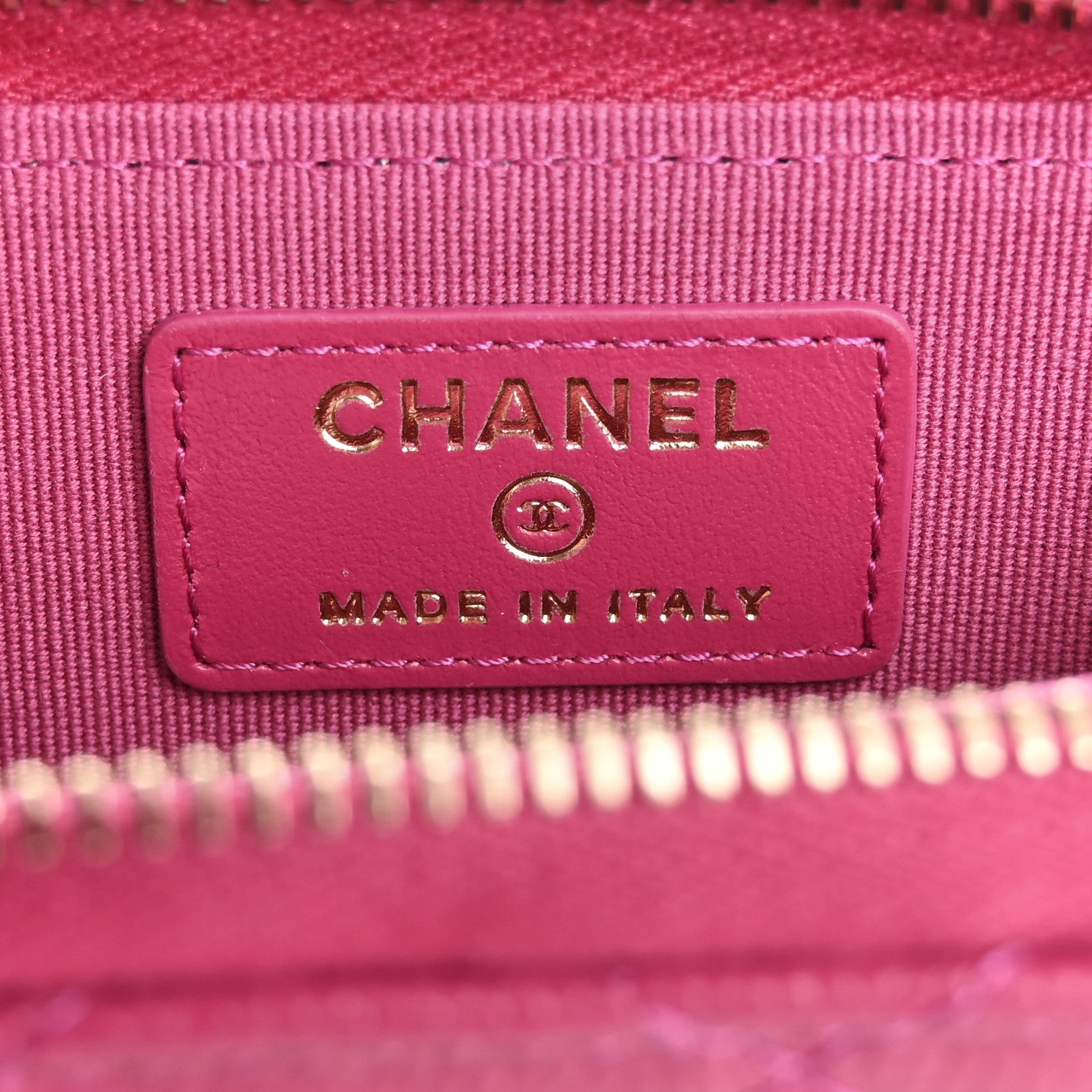 Chanel Caviar Quilted Zip Card Holder Fuchsia 6 of 8