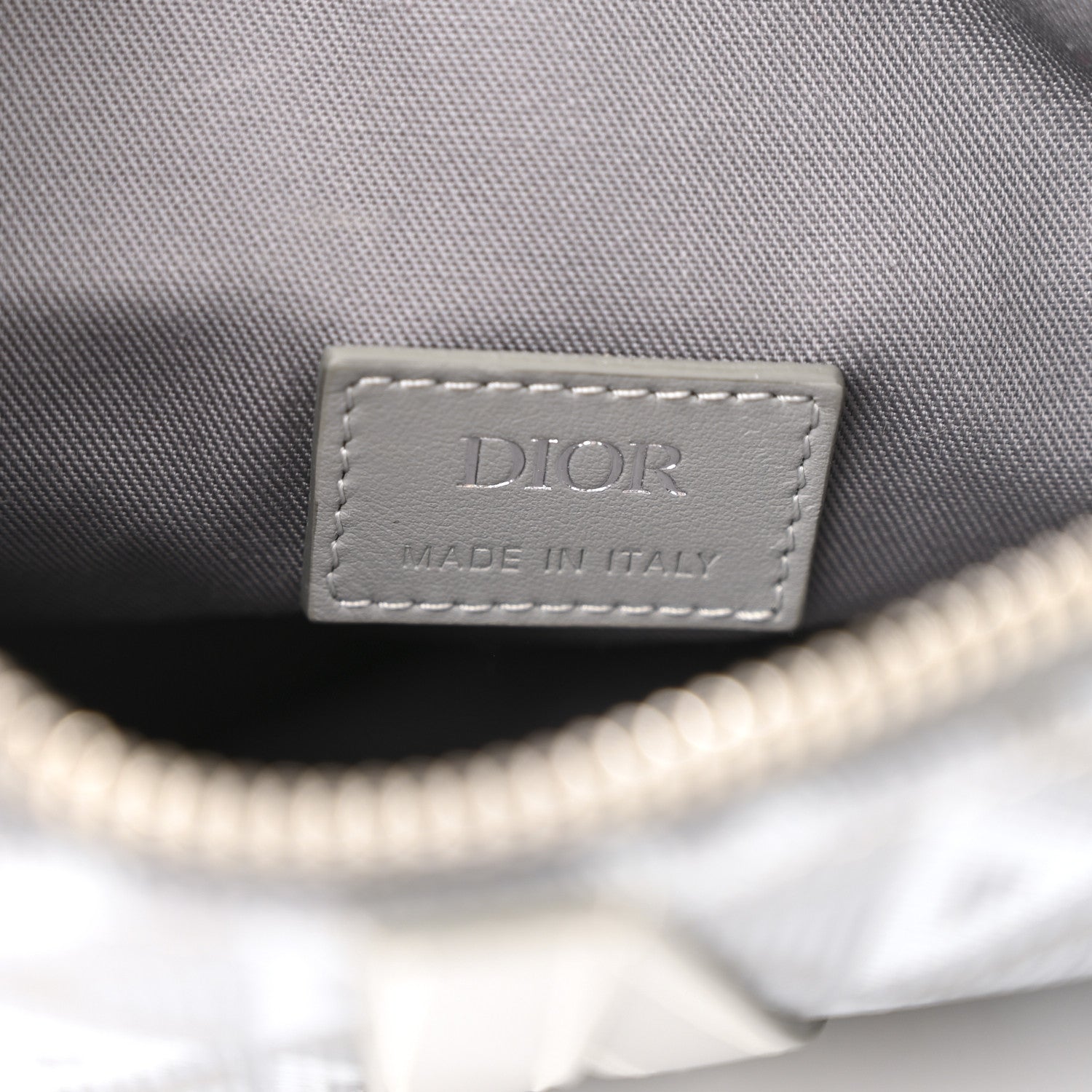 Christian Dior Coated Canvas Calfskin CD Diamond Mens Saddle Bag Gray 6 of 12