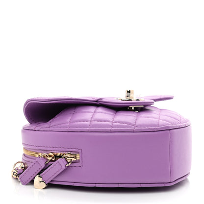 Chanel Lambskin Quilted CC In Love Heart Bag Purple 4 of 11