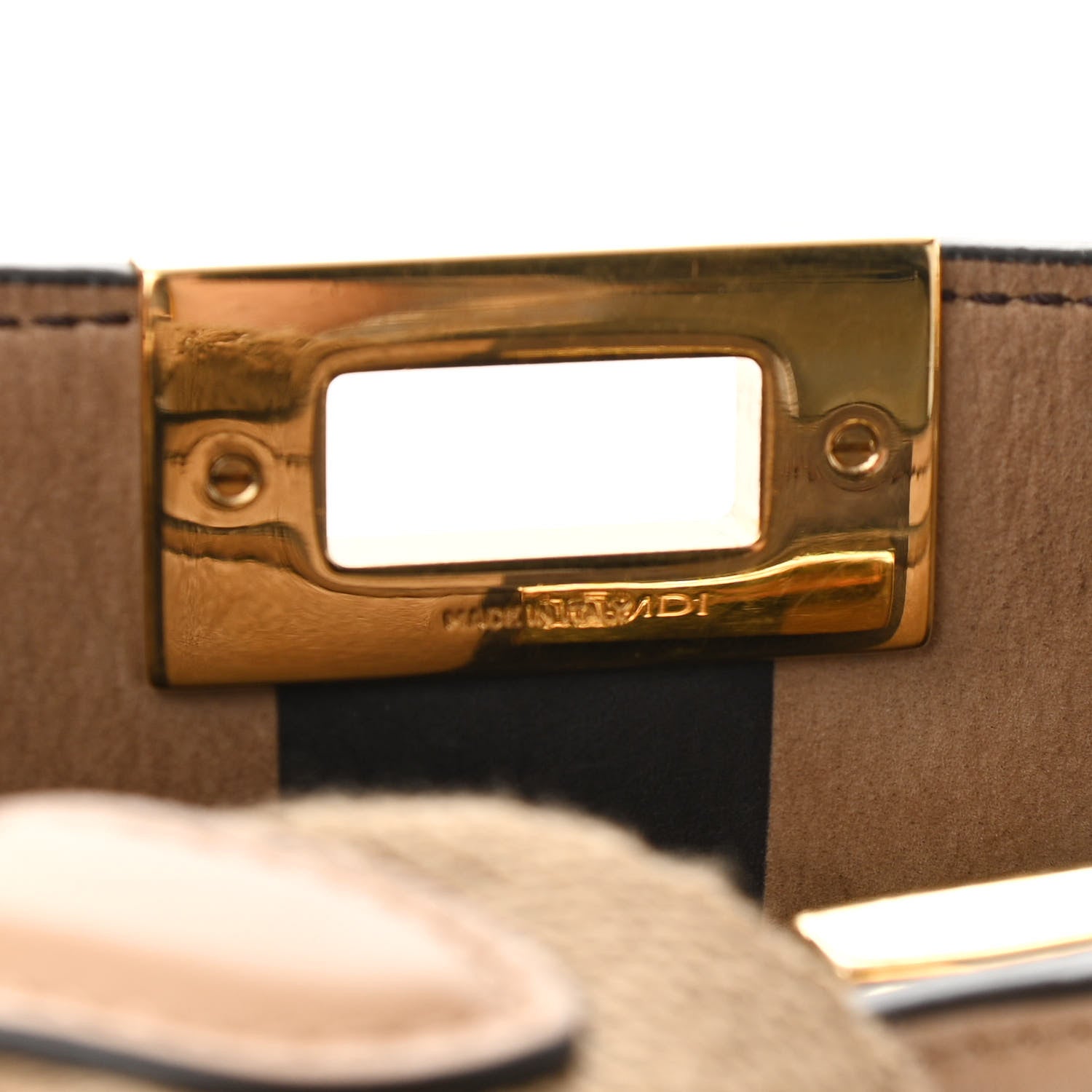 Fendi Vitello Seta Nabuk Pequin Medium Peekaboo X-Lite Cuoio Tabacco Moro 7 of 10