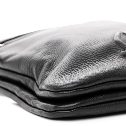 Salvatore Ferragamo Grained Calfskin Logo Shoulder Bag Black 9 of 10