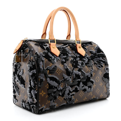 Louis Vuitton Monogram Fleur De Jais Sequins Speedy 30 3 of 10