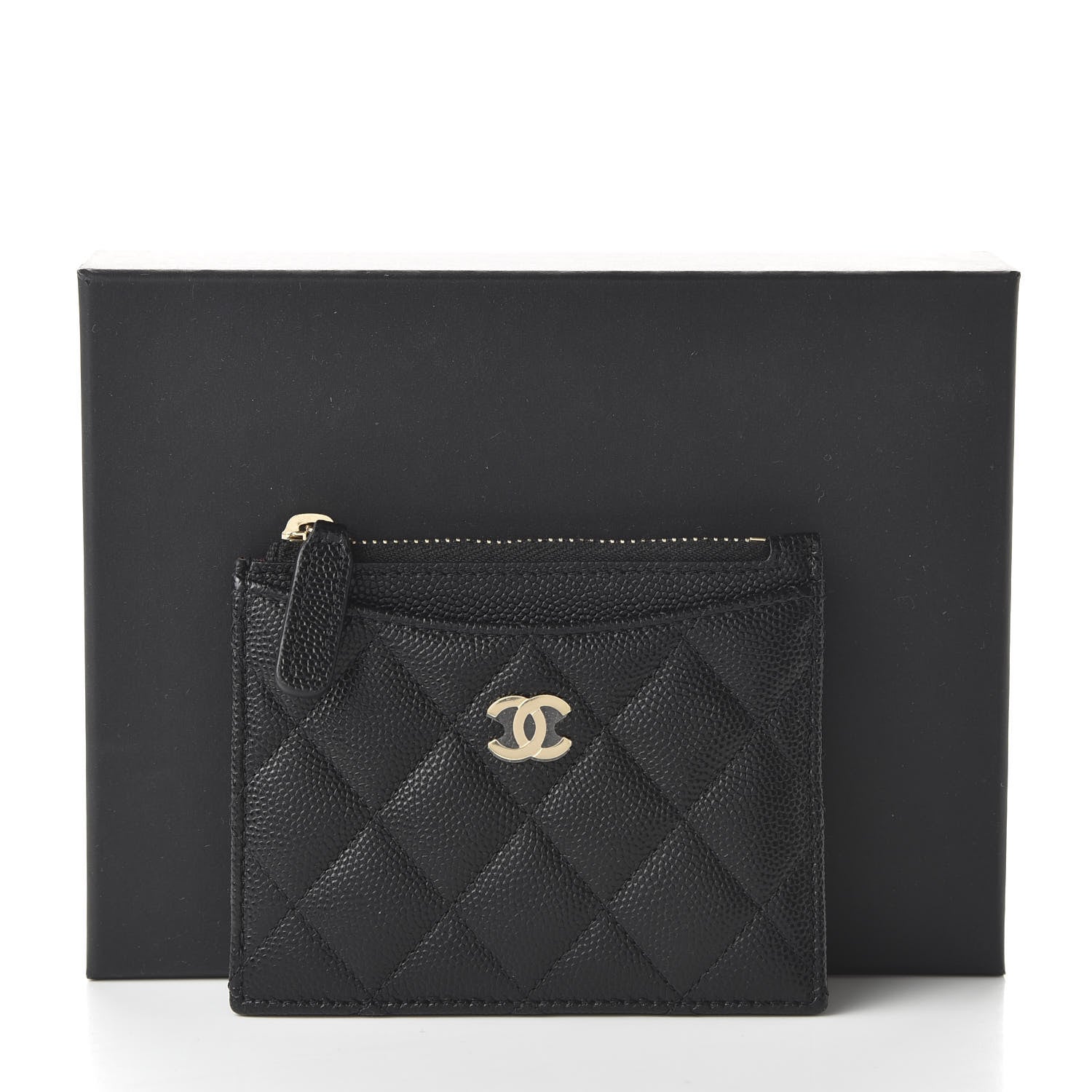 Chanel Caviar Quilted CC Zip Card Holder Black 11 of 11