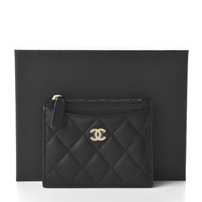 Chanel Caviar Quilted CC Zip Card Holder Black 11 of 11