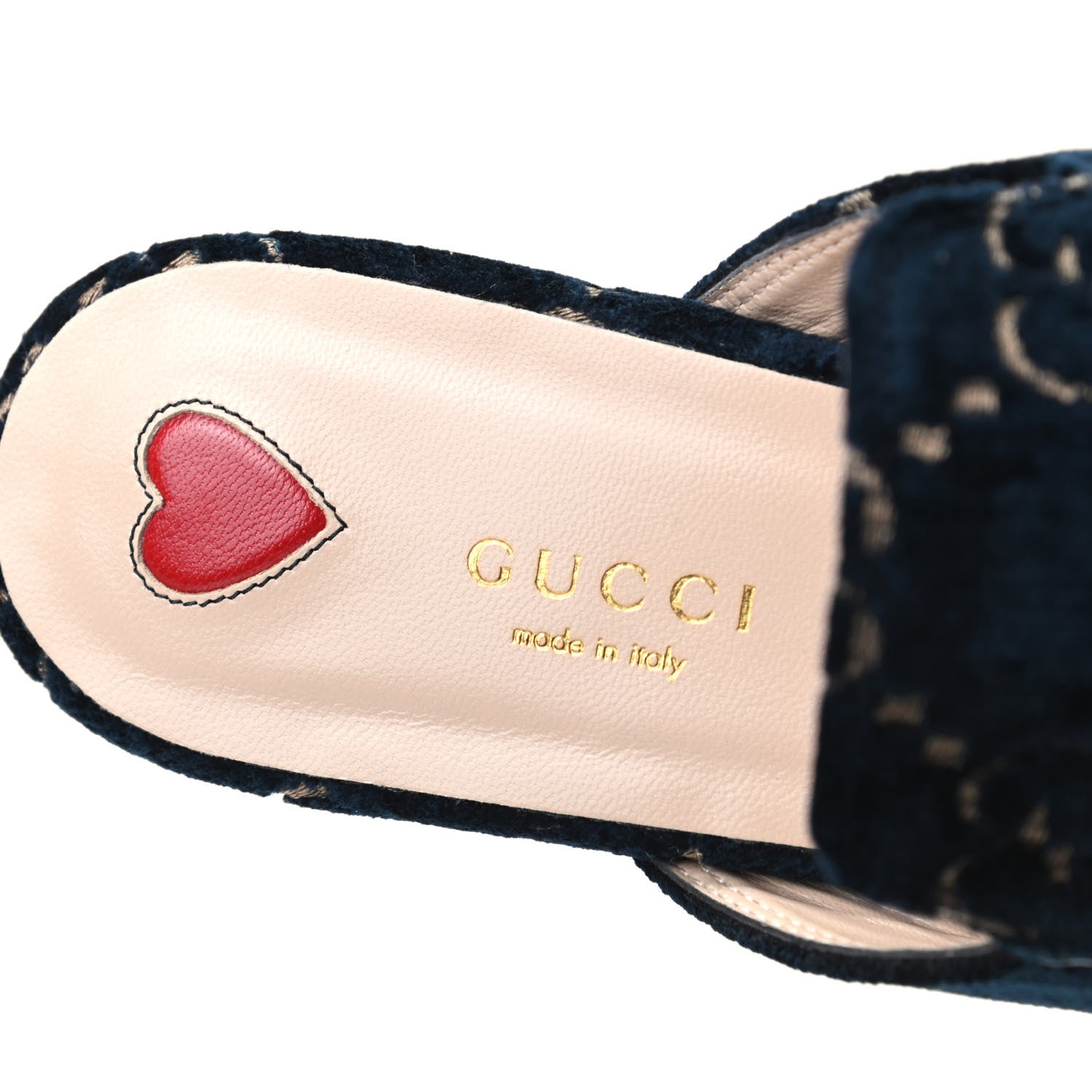 Gucci Velvet GG Monogram Womens Princetown Slippers 38.5 Blue Beige 6 of 8