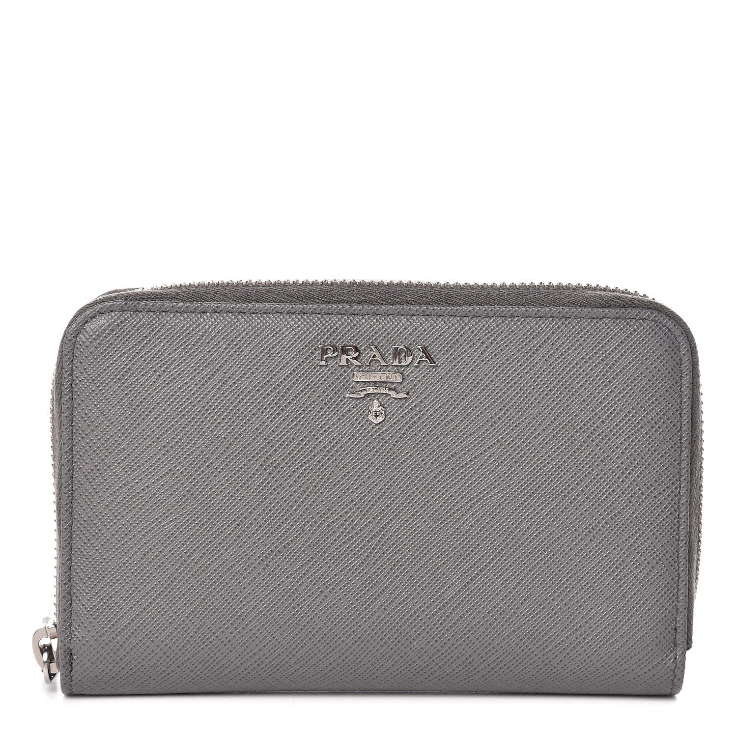Prada Saffiano Metal Zip Around Wallet Marmo 1 of 8