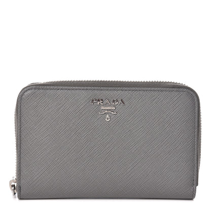 Prada Saffiano Metal Zip Around Wallet Marmo 1 of 8