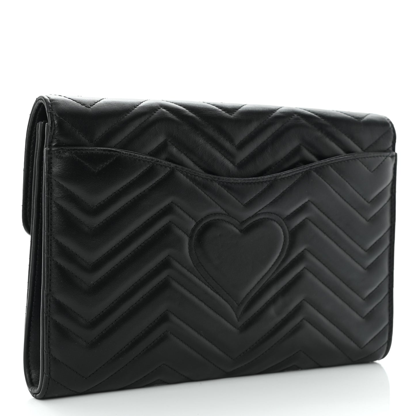 Calfskin Matelasse GG Marmont Clutch Black