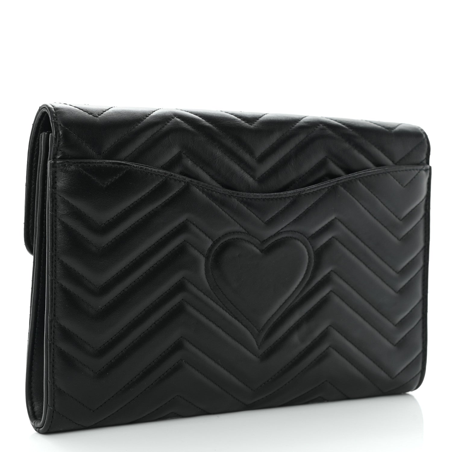 Gucci Calfskin Matelasse GG Marmont Clutch Black 3 of 10