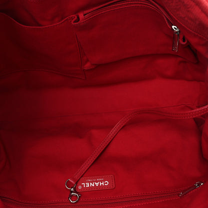 Chanel Canvas Large Double Face Shopping Tote Red 5 of 12